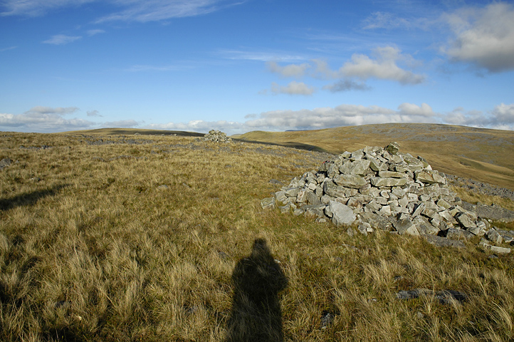 A shadow of a person standing in a field
Description automatically generated